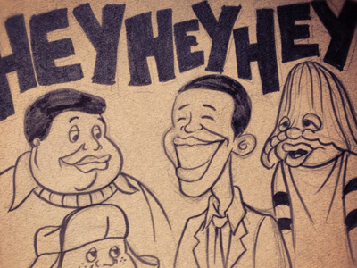 Hey Hey Hey barack obama character character design drawing fat albert potus president sketch