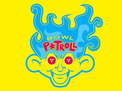 Flat, 2-color Bowl P*troll bowling character character design cmyk illustration troll