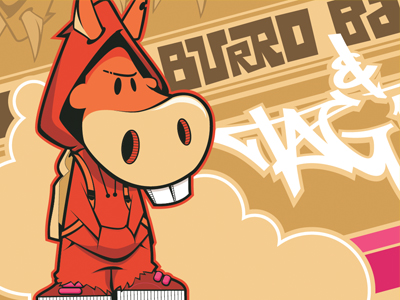 Burro Bag Boy Flap animal apparel bag burro character character design donkey graffiti illustration street vector