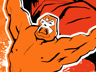 Wrestlers Illustration character design illustration luchadore orange wrestling