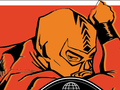 Wrestlers Illustration-2 character design illustration luchadore orange wrestling