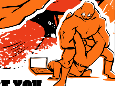 Wrestlers Illustration-3 character design illustration luchadore orange wrestling
