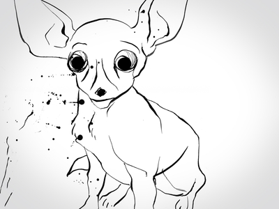 Bark! Chihuahua character character design chihuahua dog illustration ink pen