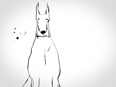 Bark! Doberman character character design doberman dog illustration ink pen