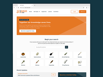CAT-UXO Website Design branding database design development figma icon responsive design search typography ui ux website