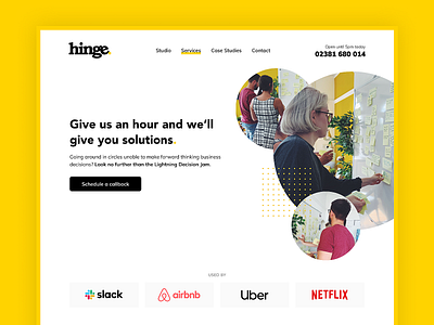 Hinge Website - Lightning Decision Jams branding design designsprint development figma hero section responsive design typography ui ux web website