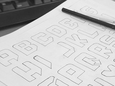 Vega Black black design draw font hand draw sketch typography white