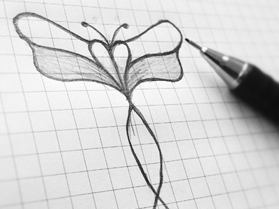 Butterfly hand draw butterfly draw hand heart sketch