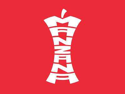 Manzana apple illustration lettering red shape