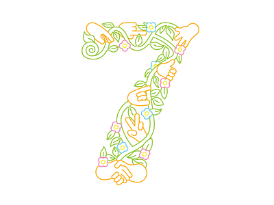 Seven #2 colors illustration lettering lines seven