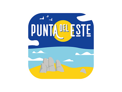 Punta del Este beach coast design fingers illustration punta del este souvenir tourism uruguay vector