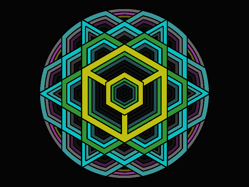 Hexagon 3d animation colors cube geometry hexagon motion pulse trippy