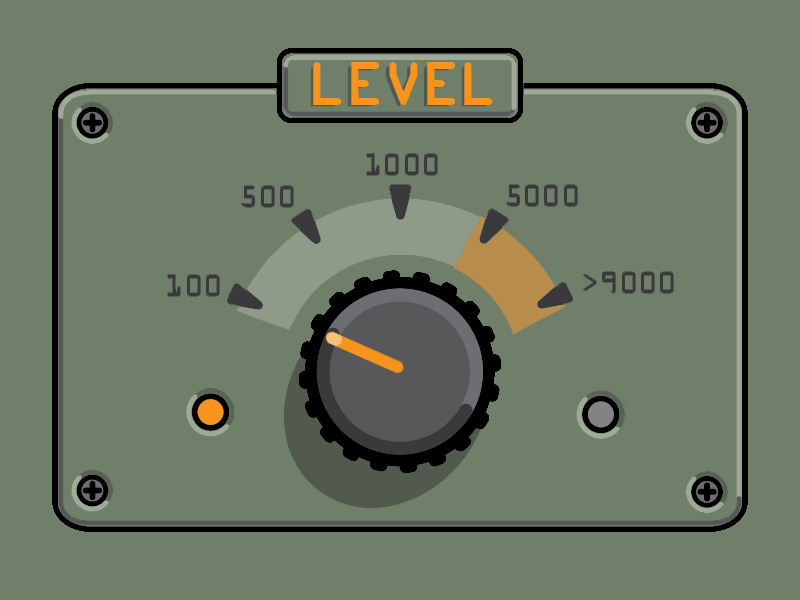 Level up 9000 button electronics hud knob level machine old over sci fi