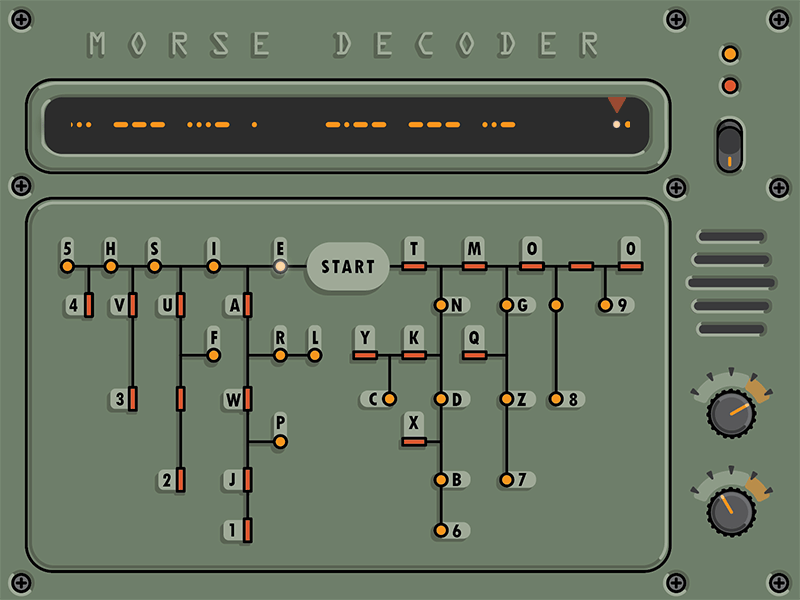 Morse decoder code decoder device diagram hud love mashine message mose sci fi table valentine