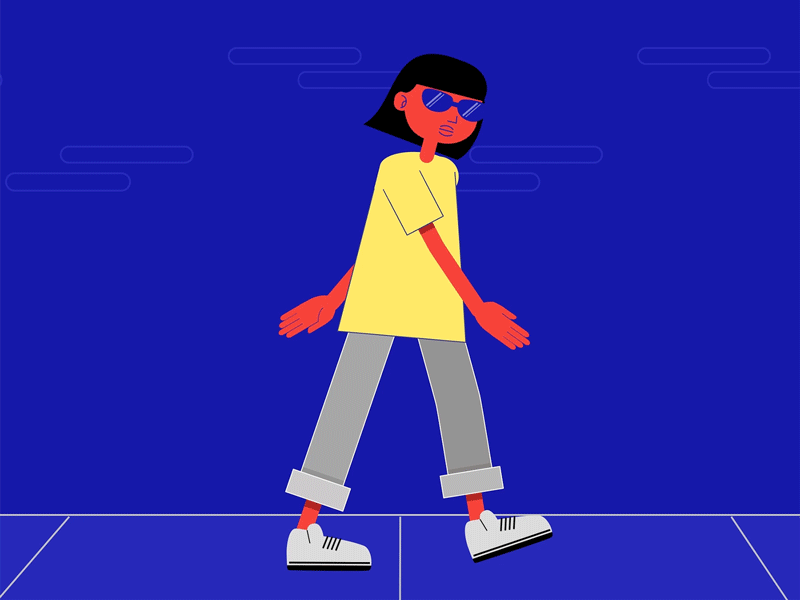Stroll animation character animation character design illustration motion graphic walk walk cycle walking