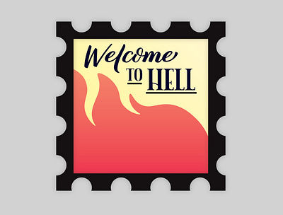 Welcome To Hell design hell illustration stamp