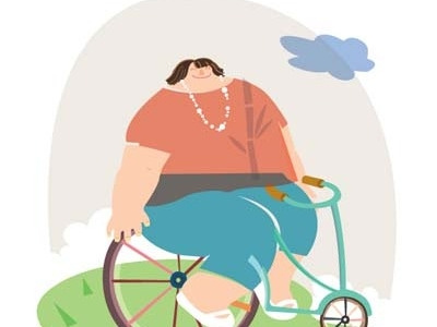 Spring is coming bicycle illust vector women