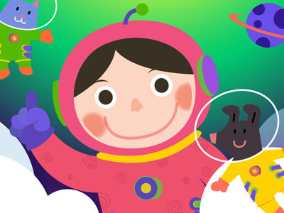 Space coloring book kids app