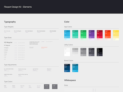 Flexport Design Kit color design kit typography ui ui kit whitespace