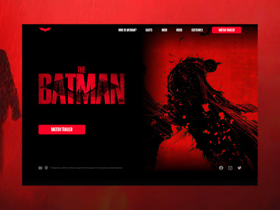 The Batman Homepage action movie batman comics dc dc comics design graphic design illustration movie the batman ui ux web design website