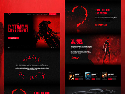 The Batman Web Pages action movie batman movies comics dc dc comics design graphic design illustration the batman the batman movie ui ui design ux web design website