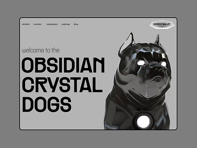 Crystal Dogs NFT Website Homepage blockchain branding crystal texture design dogs illustration minting nft nft art nft design nft website ui design web design website