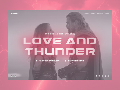 Thor: Love and Thunder Homepage action movie design marvel marvel movies marvel studio movie thor thor 2022 thor love and thunder thor movie thor odinson ui ui design ux web design website