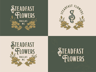 Steadfast Flowers apothecary apothecary logo farm flower logo flowers flowers illustration logo steadfast urban farm vintage type
