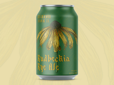 12:27 | Rudbeckia Rye Ale ale beer black eyed susan can flower green illustration rudbeckia rye yellow