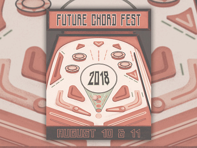 Future Chord Fest arcade ball fest gig poster greenville music pinball poster show show poster vector