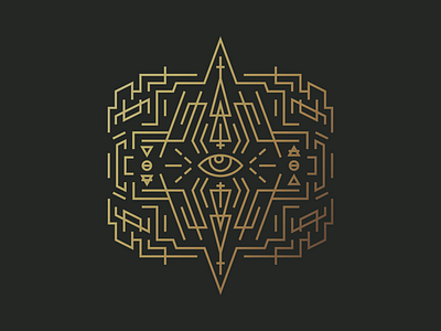 Alchemy alchemy eye illuminati like art monoline pattern