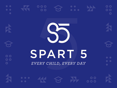 Spart5 5 child education geometric graduation icons logo logomark shapes