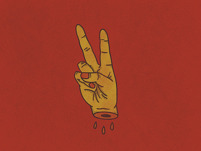 Peace out 2018 2018 blood halftone hand illustration new year peace peace out peace sign sign