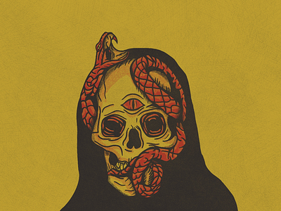 Señor Culebra eye grim grim reaper halftone procreate reaper skull snake third eye
