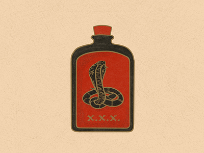 Snake Oil bottle cobra halftone oil poison snake snake oil xxx