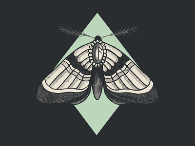 Moth c f halftone illustration moth true grit texture supply