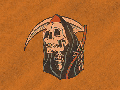 Spooky Boy death grim reaper halloween hood illustration october reaper scythe skeleton skull spooky