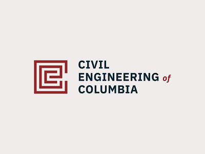 Civil Engineering of Columbia brand civil columbia engineering identity logo maze roads sc