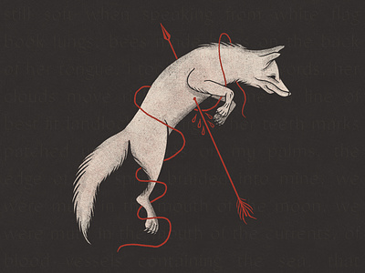 Broken Fox arrow death design fox grain grit halftone illustration jump procreate tattoo texture