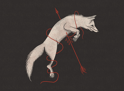 Broken Fox arrow death design fox grain grit halftone illustration jump procreate tattoo texture