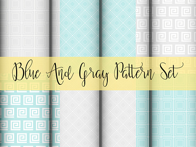 Blue And Gray Pattern Set