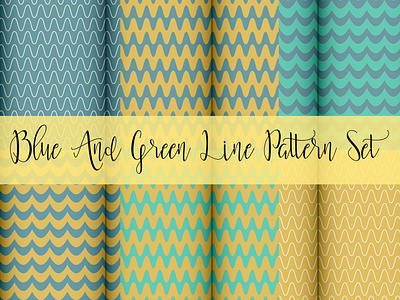 Blue And Green Line Pattern Set