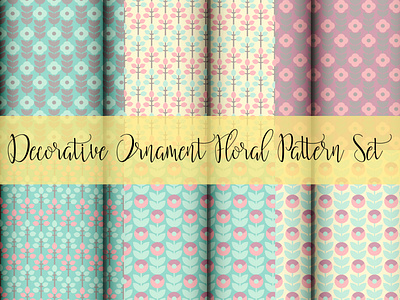 Decorative Ornament Floral Pattern Set