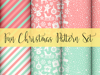 Fun Christmas Pattern Set 3d animation app blue and gray pattern set branding design fun christmas pattern set graphic design illustration logo motion graphics ui