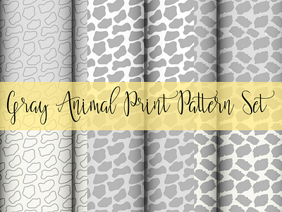 Gray Animal Print Pattern Set