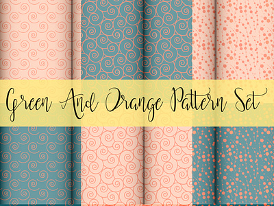 Green And Orange Pattern Set