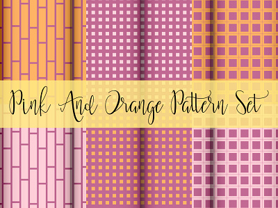 Pink And Orange Pattern Set 3d animation app blue and gray pattern set branding design graphic design illustration logo motion graphics pink and orange pattern set ui