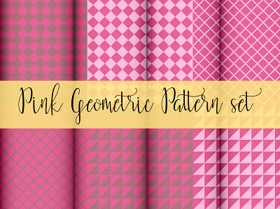 Pink Geometric Pattern set 3d animation app blue and gray pattern set branding design graphic design illustration logo motion graphics pink geometric pattern set ui