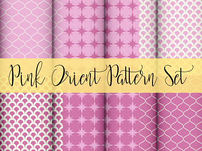 Pink Orient Pattern Set 3d animation app blue and gray pattern set branding design graphic design illustration logo motion graphics pink orient pattern set ui