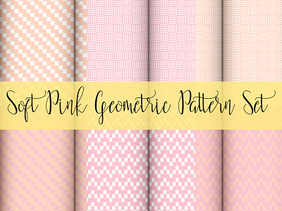 Soft Pink Geometric Pattern Set 3d animation app blue and gray pattern set branding design graphic design illustration logo motion graphics soft pink geometric pattern set ui